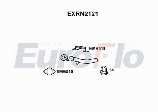 EuroFlo EXRN2121 Silencer Insert, rear muffler
