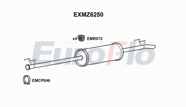 EuroFlo EXMZ6250 Silencer Insert, rear muffler