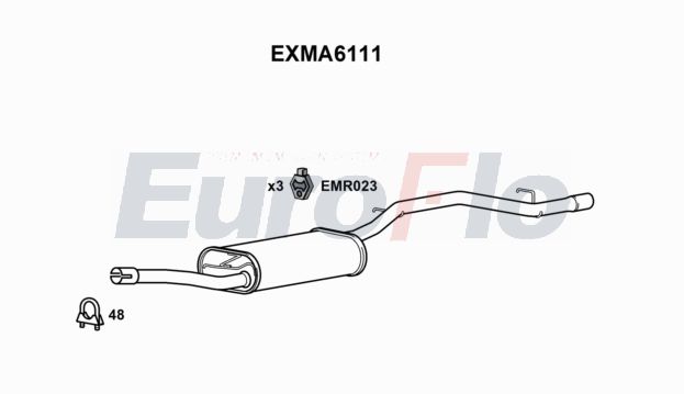 EuroFlo EXMA6111 Silencer Insert, rear muffler