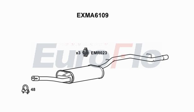 EuroFlo EXMA6109 Silencer Insert, rear muffler