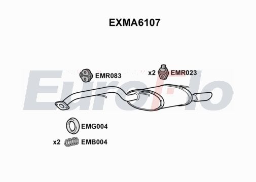 EuroFlo EXMA6107 Silencer Insert, rear muffler