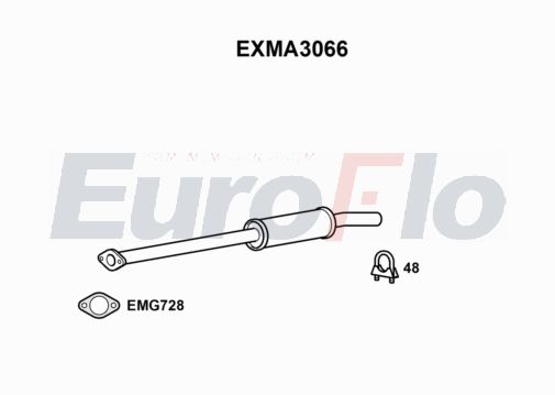 EuroFlo EXMA3066 Silencer Insert, rear muffler