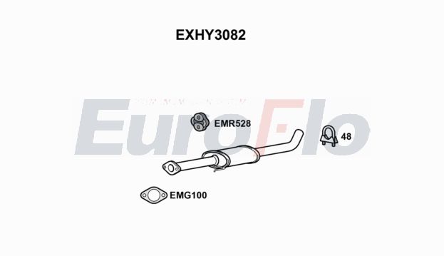 EuroFlo EXHY3082 Silencer Insert, rear muffler