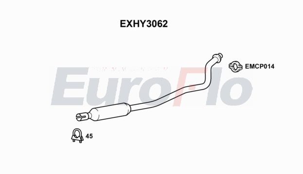 EuroFlo EXHY3062 Silencer Insert, rear muffler