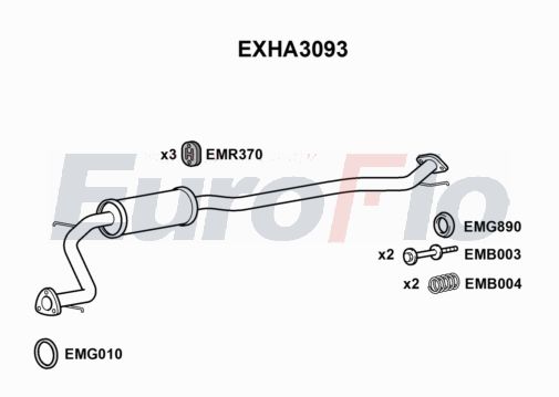 EuroFlo EXHA3093 Silencer Insert, rear muffler