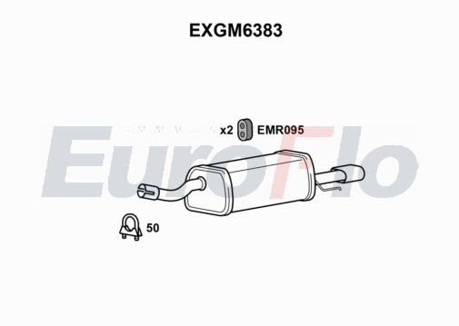 EuroFlo EXGM6383 Silencer Insert, rear muffler