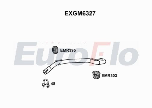 EuroFlo EXGM6327 Silencer Insert, rear muffler