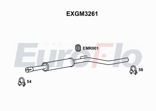 EuroFlo EXGM3261 Silencer Insert, rear muffler