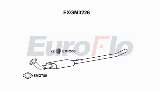 EuroFlo EXGM3226 Silencer Insert, rear muffler