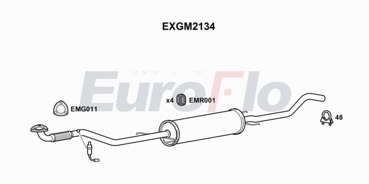 EuroFlo EXGM2134 Silencer Insert, rear muffler