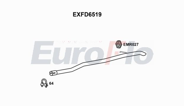 EuroFlo EXFD6519 Silencer Insert, rear muffler