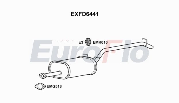 EuroFlo EXFD6441 Silencer Insert, rear muffler