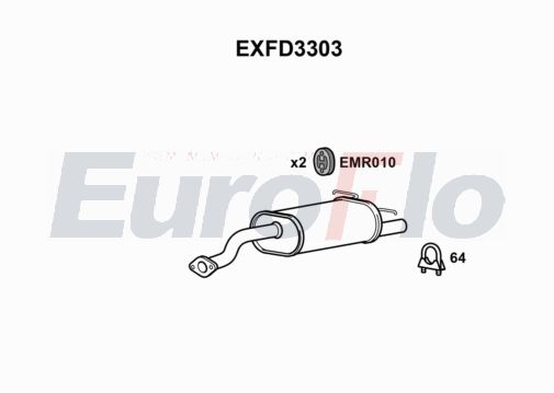 EuroFlo EXFD3303 Silencer Insert, rear muffler
