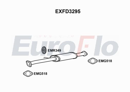 EuroFlo EXFD3295 Silencer Insert, rear muffler