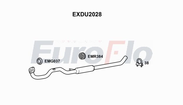 EuroFlo EXDU2028 Silencer Insert, rear muffler