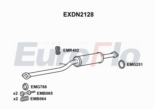 EuroFlo EXDN2128 Silencer Insert, rear muffler
