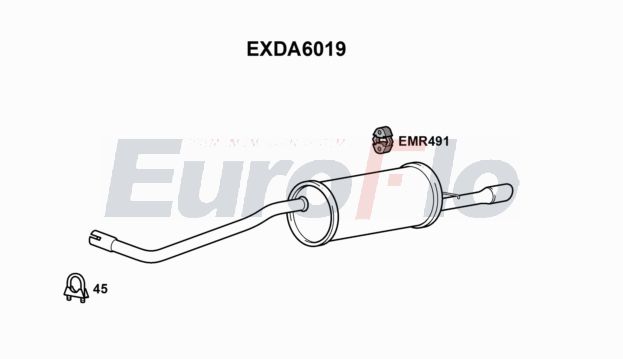EuroFlo EXDA6019 Silencer Insert, rear muffler
