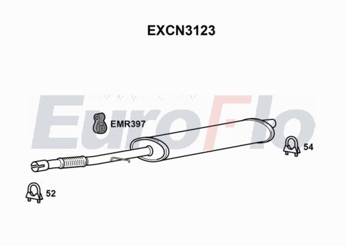 EuroFlo EXCN3123 Silencer Insert, rear muffler