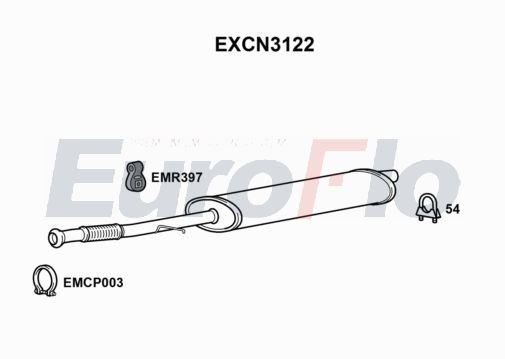 EuroFlo EXCN3122 Silencer Insert, rear muffler