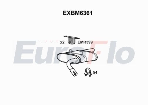 EuroFlo EXBM6361 Silencer Insert, rear muffler