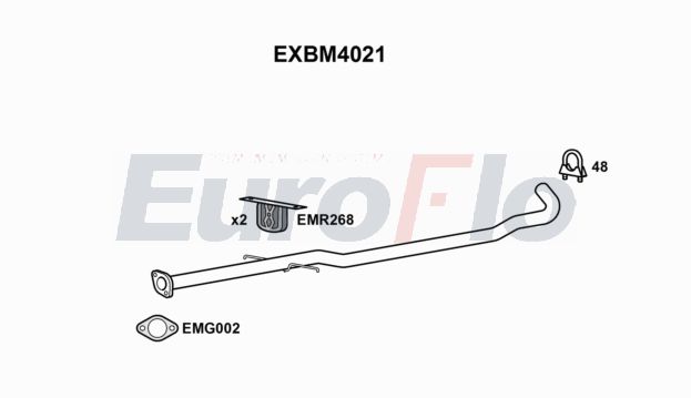 EuroFlo EXBM4021 Silencer Insert, rear muffler