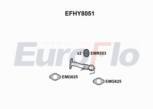 EuroFlo EFHY8051 Silencer Insert, rear muffler