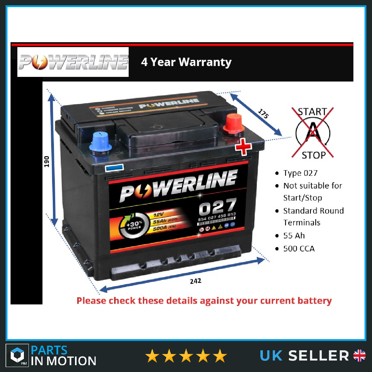 Powerline Car Battery 027 [PM2460694]