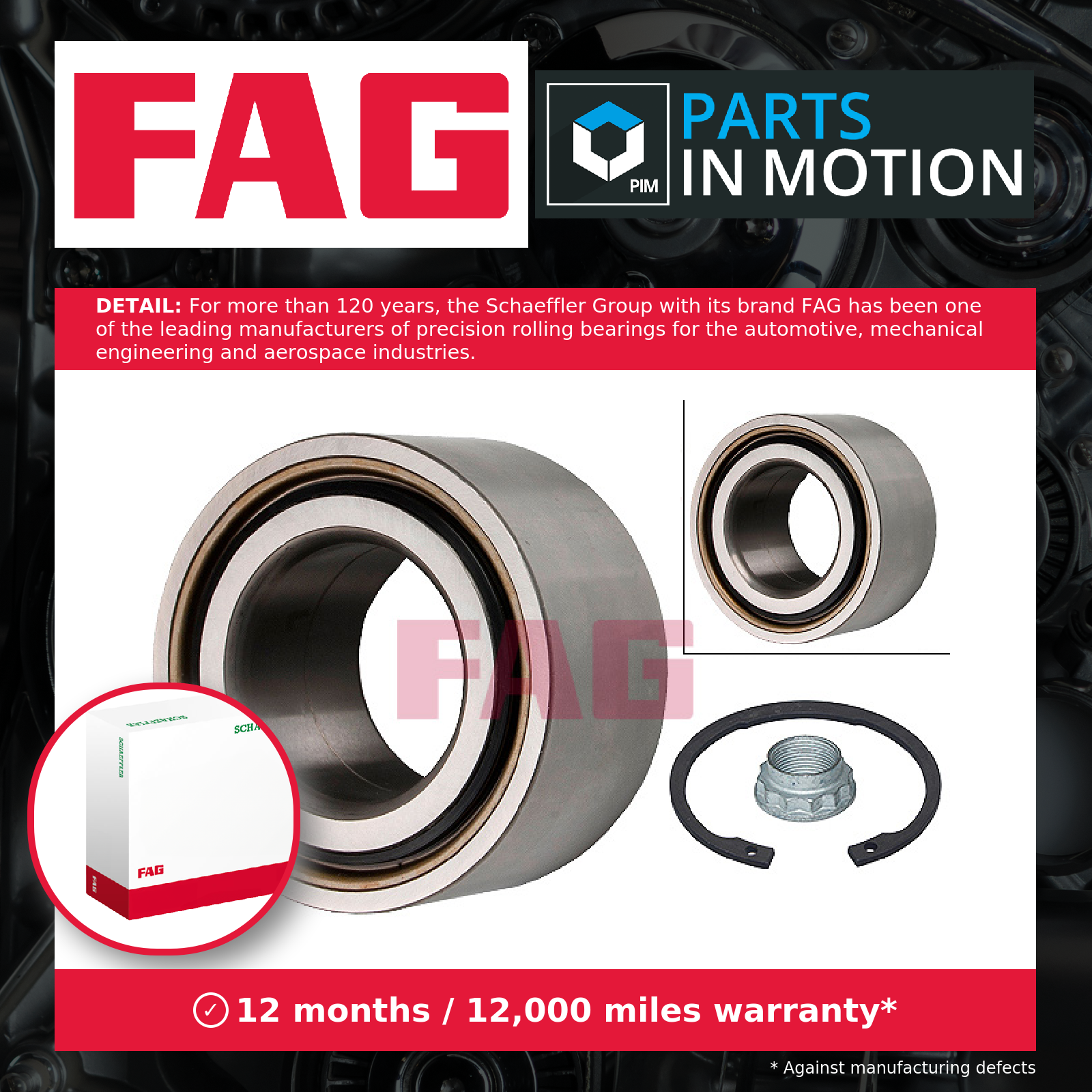 FAG Wheel Bearing Kit Rear 713649320 [PM459341]