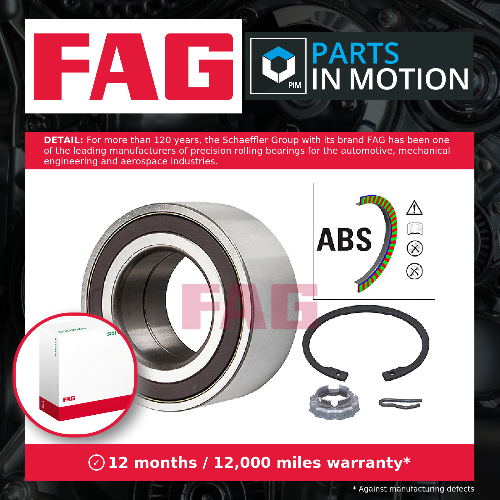 FAG Wheel Bearing Kit Front 713630580 [PM459839]
