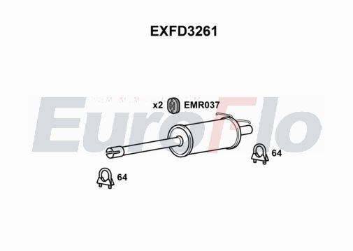 EuroFlo EXFD3261 Exhaust Centre Box