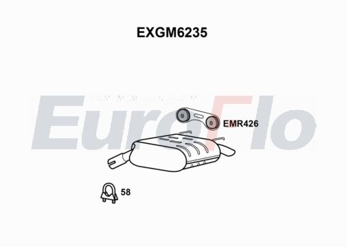 EuroFlo EXGM6235 Exhaust Back / Rear Box