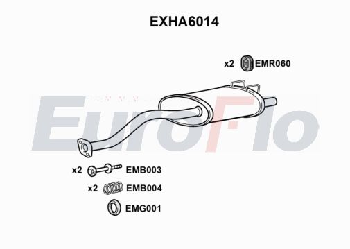 EuroFlo EXHA6014 Exhaust Back / Rear Box