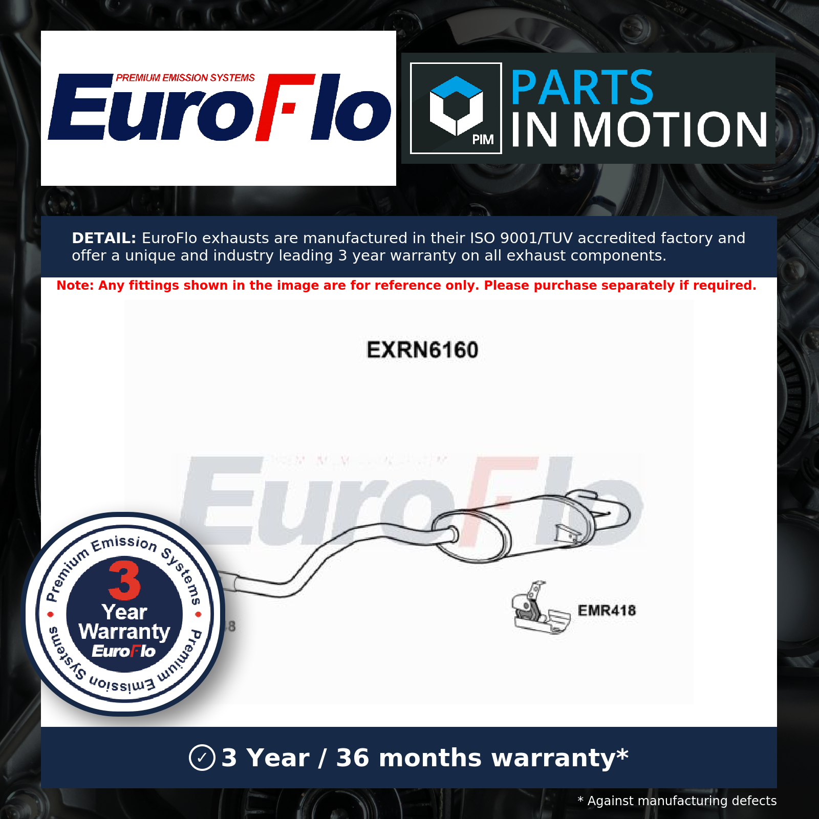 EuroFlo Exhaust Back / Rear Box EXRN6160 [PM1700365]