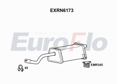 EuroFlo EXRN6173 Exhaust Back / Rear Box