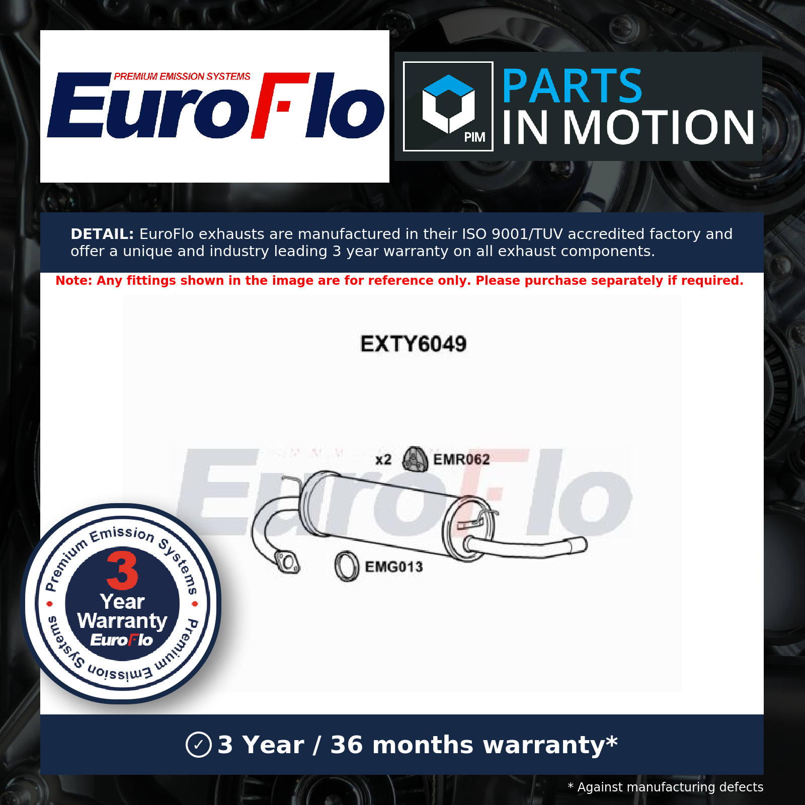 EuroFlo Exhaust Back / Rear Box EXTY6049 [PM1701377]