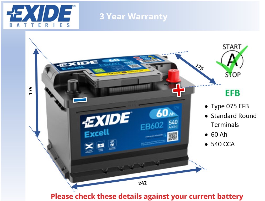 Exide EB602