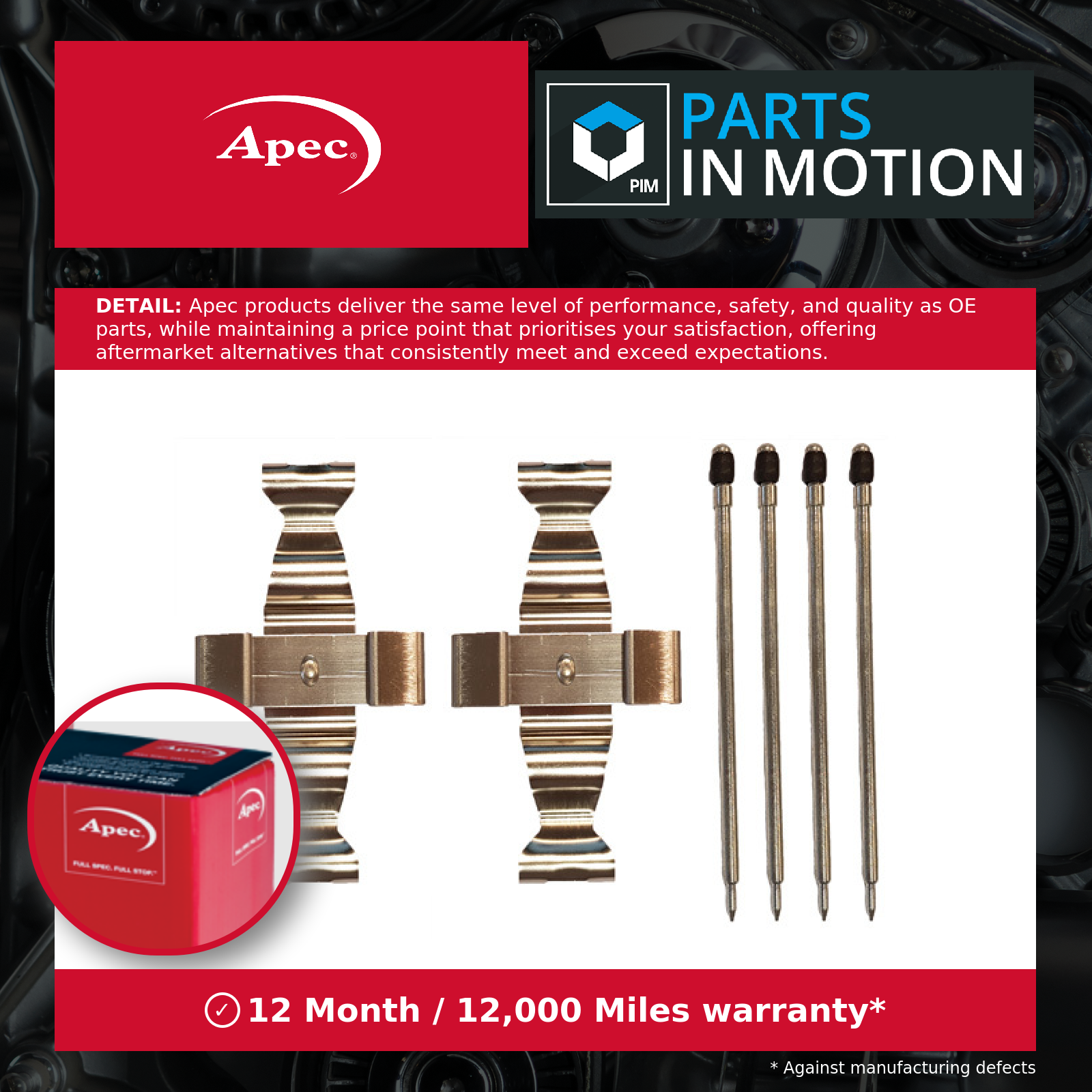 Apec Brake Pad Fitting Kit Front KIT1022 [PM1804698]