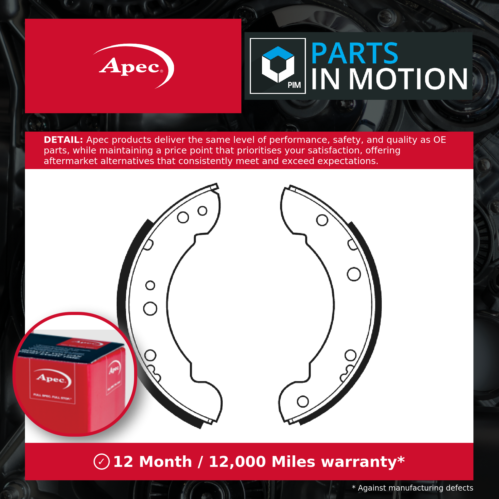 Apec Brake Shoes Set SHU138 [PM1810417]