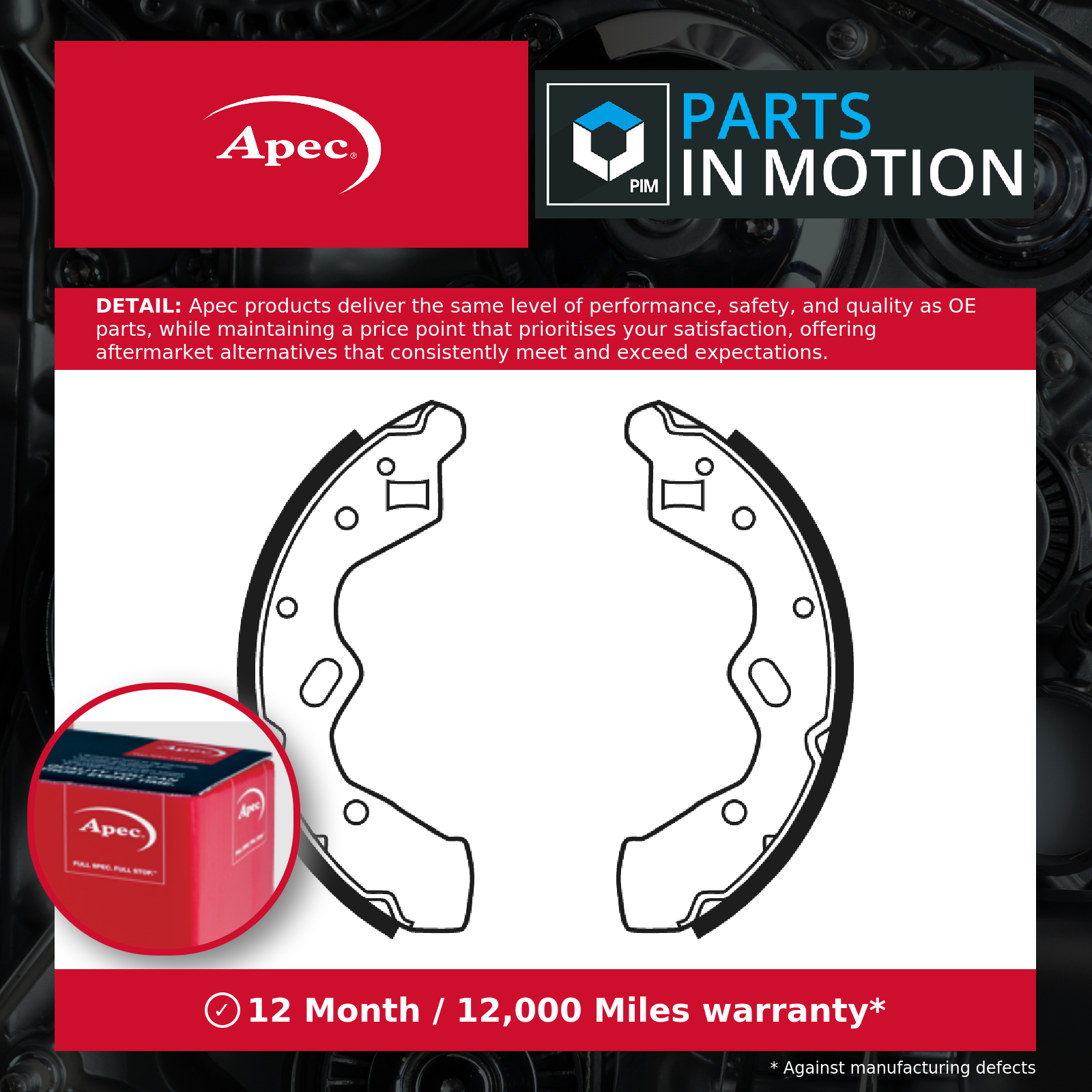 Apec Brake Shoes Set SHU595 [PM1810717]