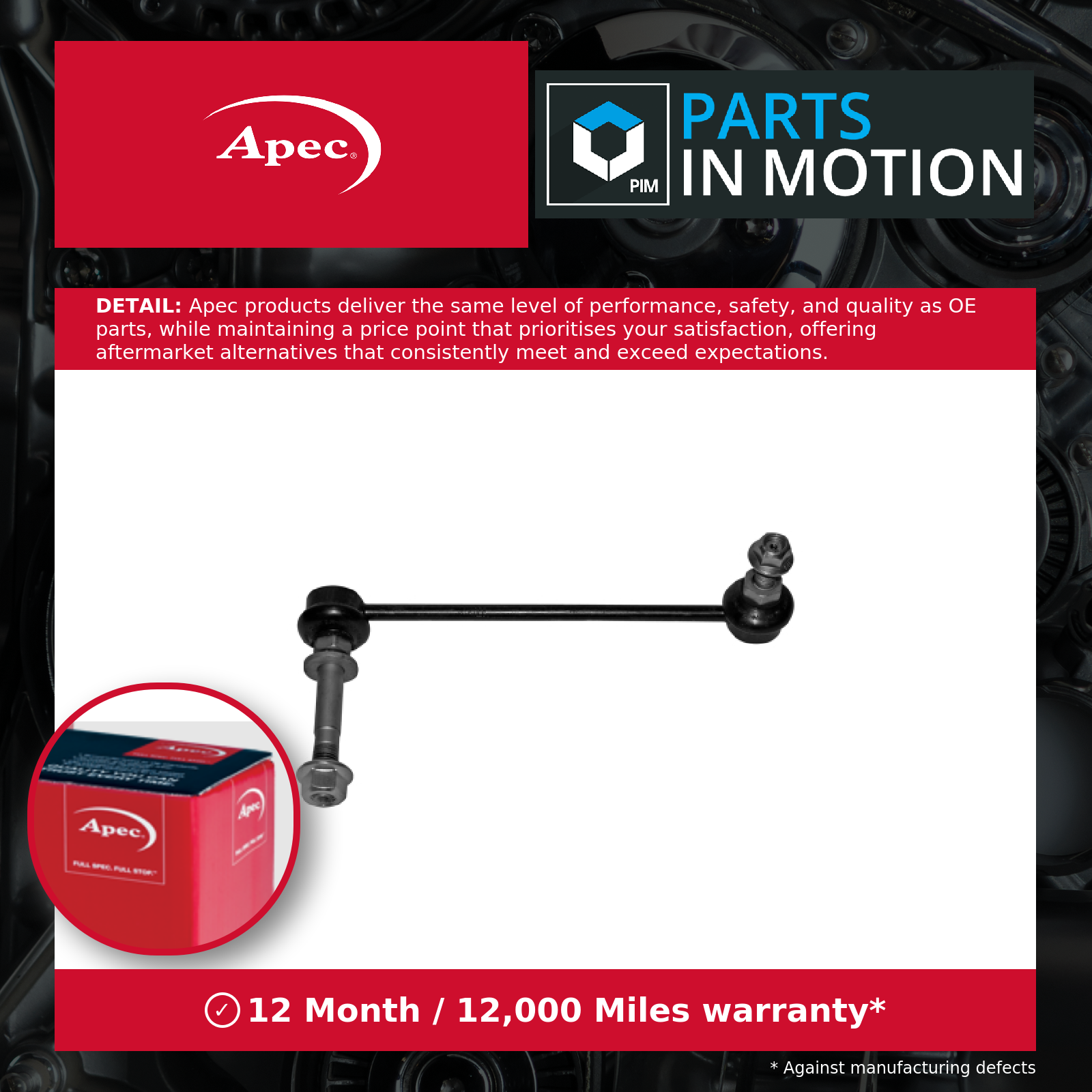 2x Apec Anti Roll Bar Link Front Right AST4421 [PM2002884]