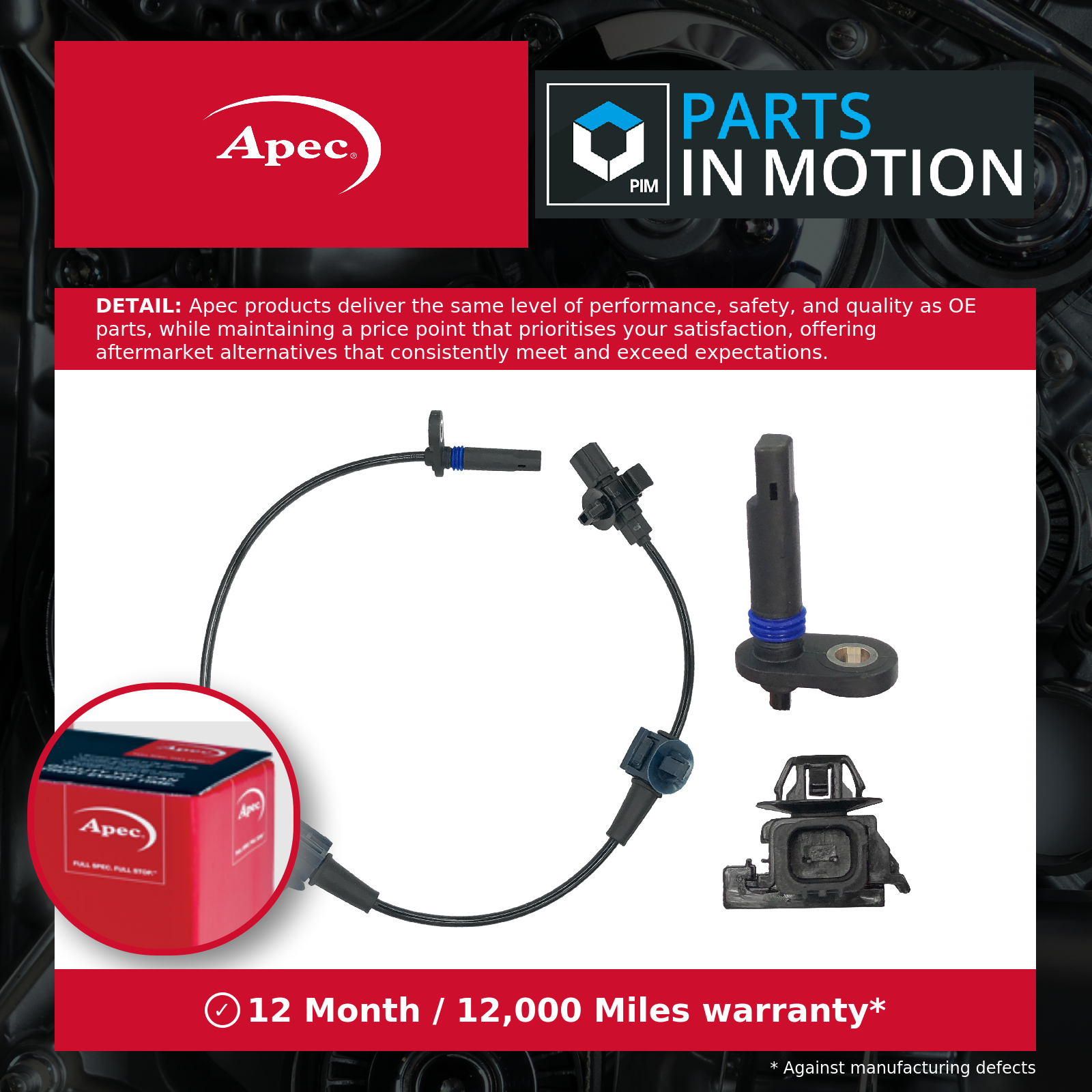 ABS Sensor fits HONDA CR-V 2.4 Rear Left 2006 on Wheel Speed 57475SXS003 Apec