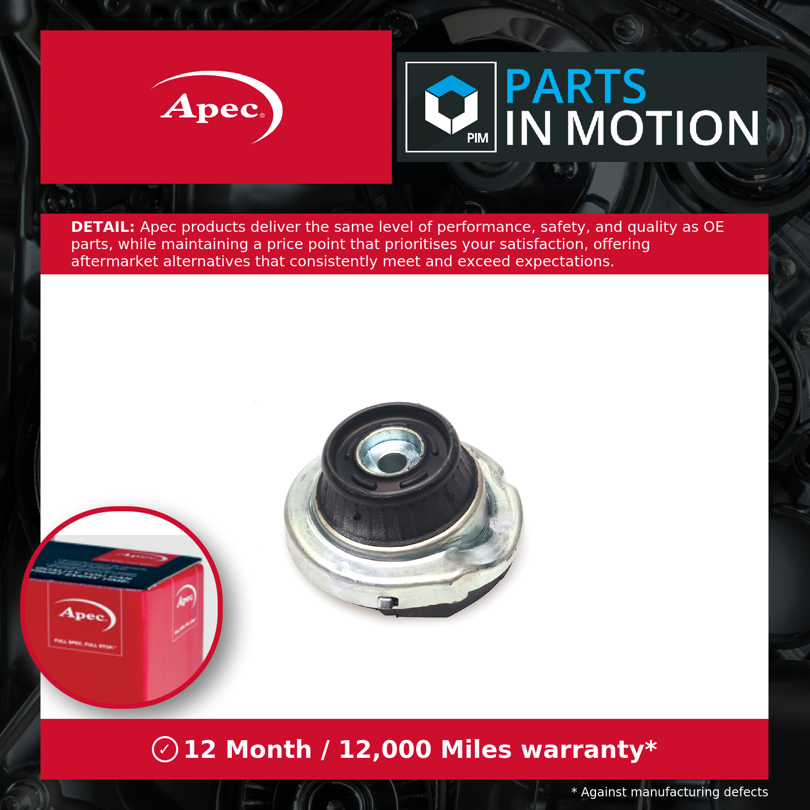 Apec Top Strut Mounting Rear AKM1228 [PM2452559]