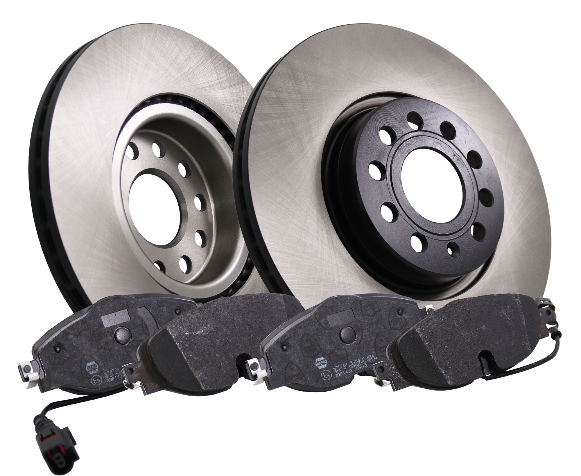 NAPA NBD5572+NBP1437 2x Vented Brake Discs and Pads