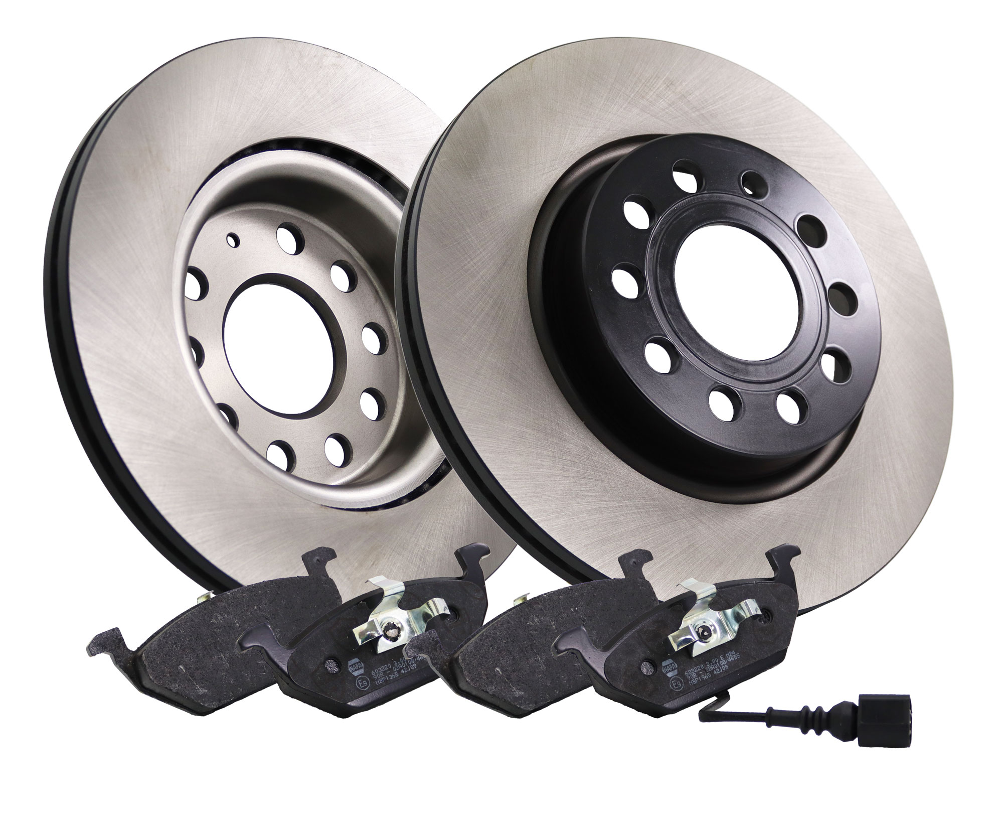 NAPA NBD5339+NBP1365 2x Vented Brake Discs and Pads