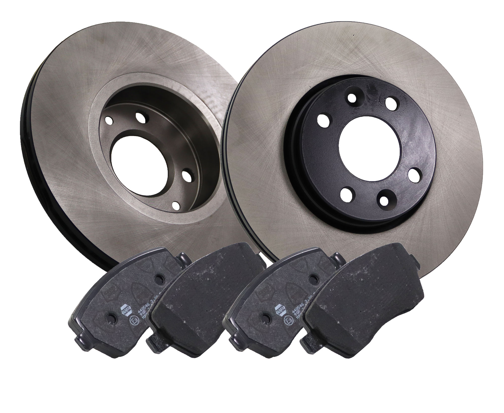 NAPA NBD5237+NBP1001 2x Vented Brake Discs and Pads