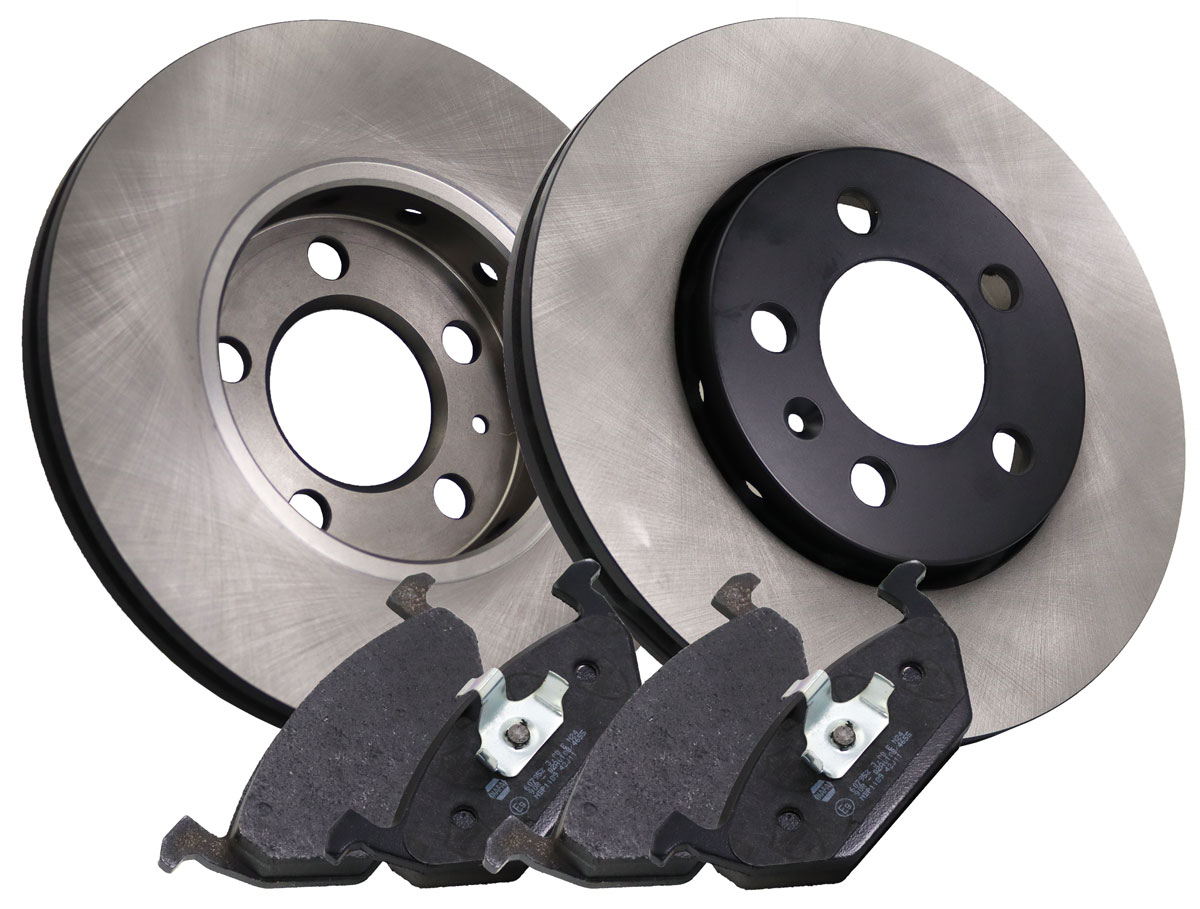 NAPA NBD5176+NBP1189 2x Vented Brake Discs and Pads