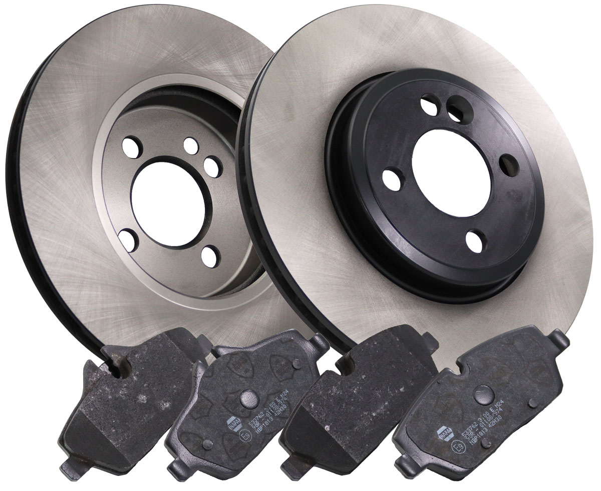 NAPA NBD5164+NBP1813 2x Vented Brake Discs and Pads