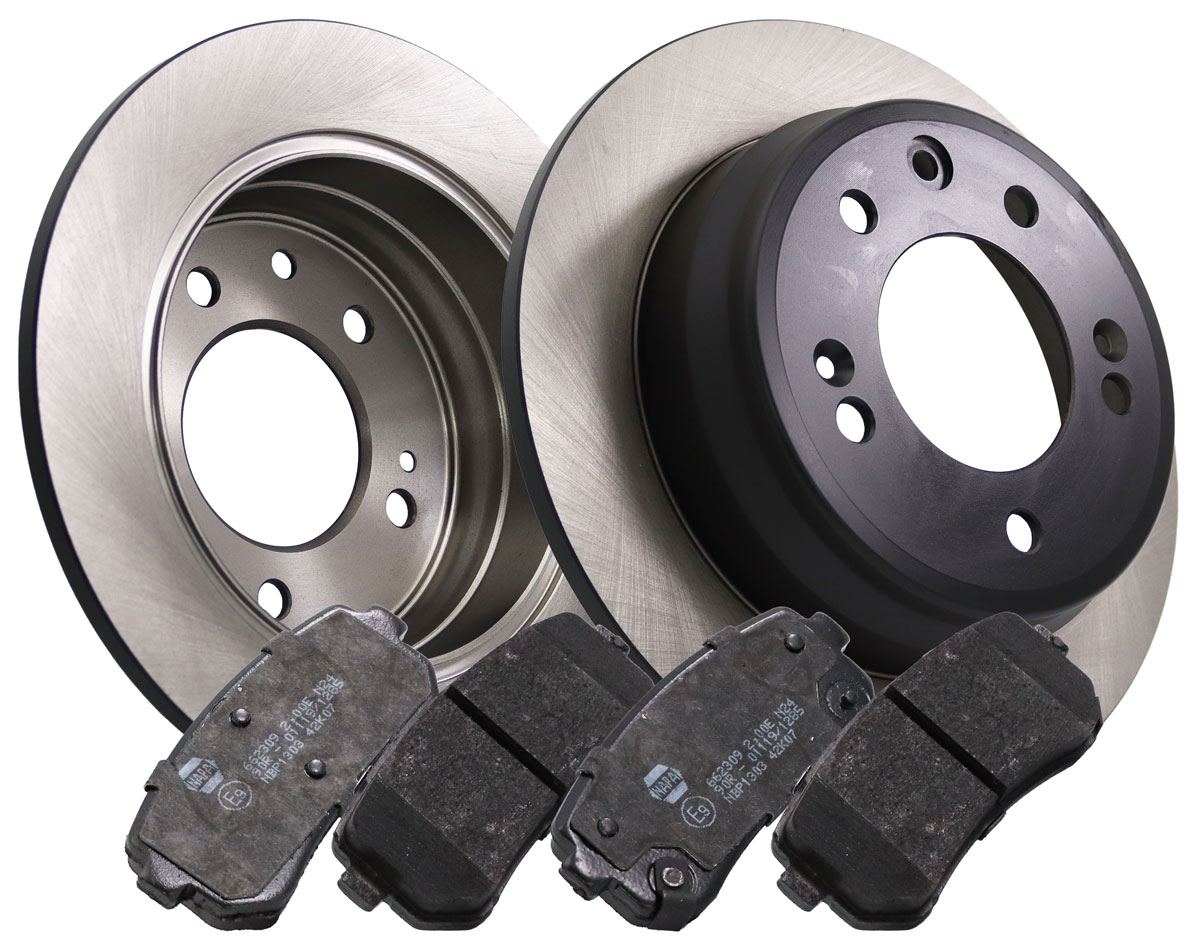NAPA NBD5520+NBP1303 2x Solid Brake Discs and Pads