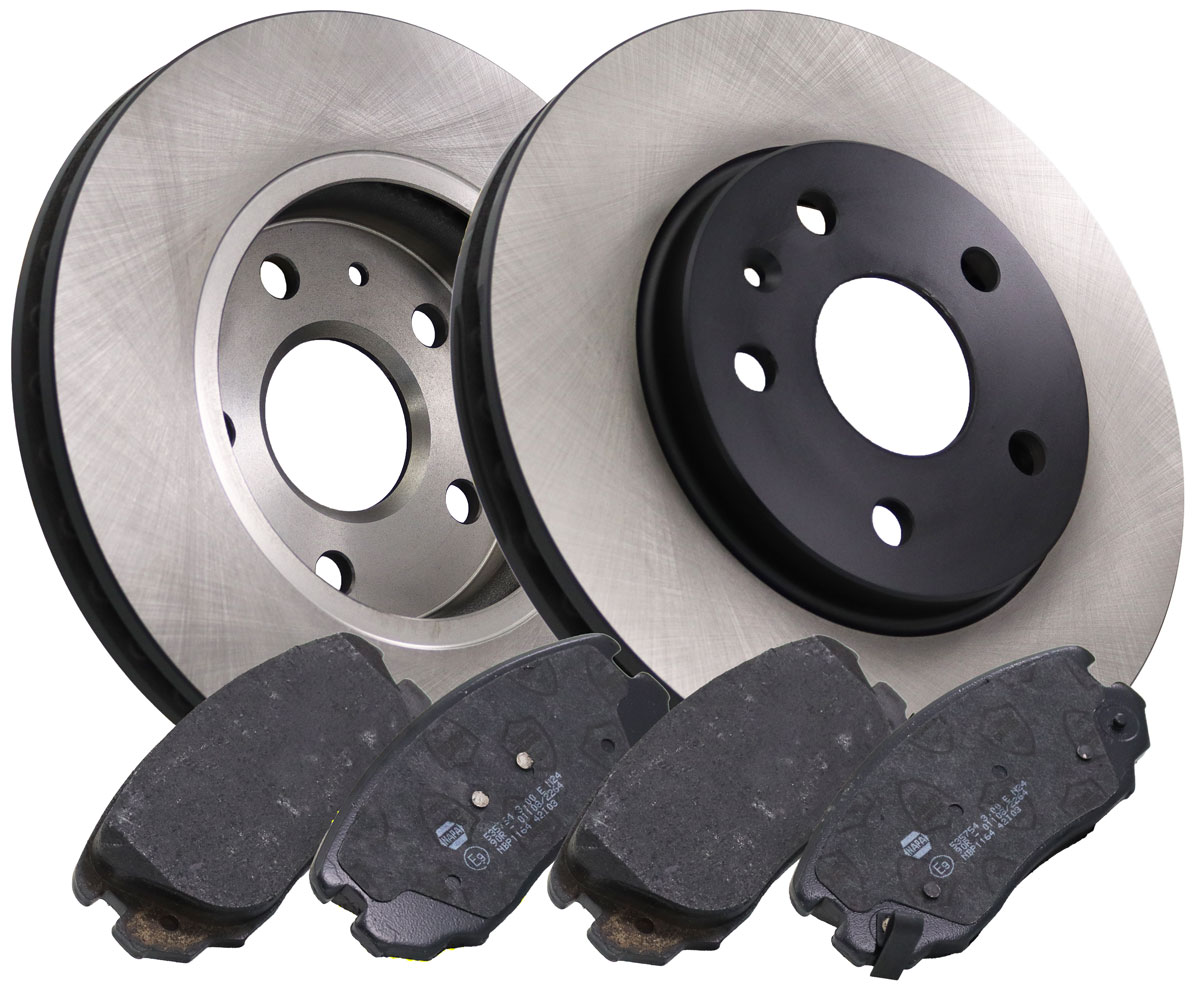 NAPA NBD5205+NBP1164 2x Vented Brake Discs and Pads