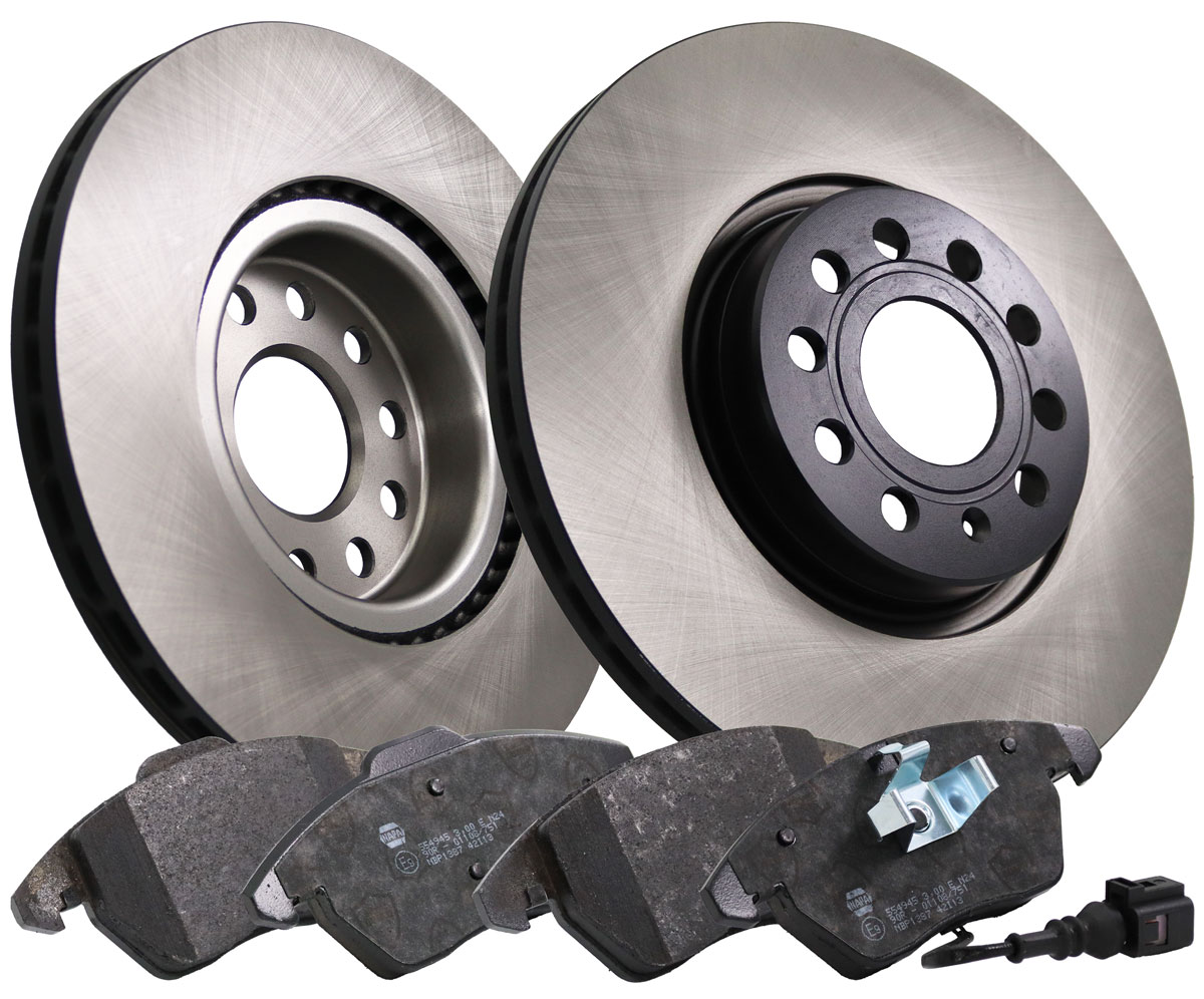 NAPA NBD5572+NBP1387 2x Vented Brake Discs and Pads